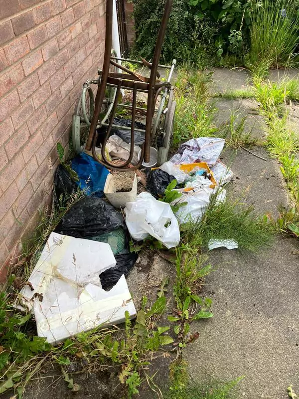 Garden rubbish to be removed from a garden clearance in St Helens