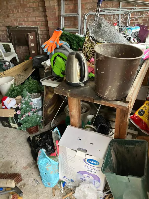 Garage junk cleared from a Wirral property in Bebington on Tuesday 14 March 2023